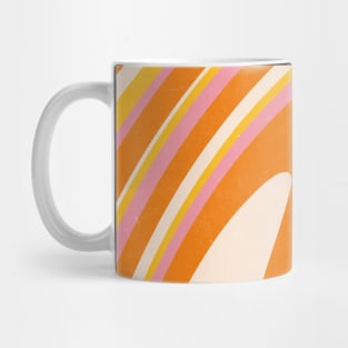 Orange Pink Groovy Wavy Retro 70s Abstract Swirl Mug